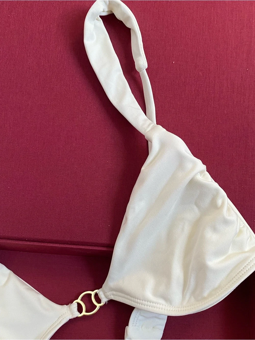 Never-Worn Monday Swimwear Cream Bikini Top & Matching Cheeky Bottom